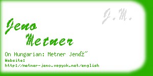 jeno metner business card